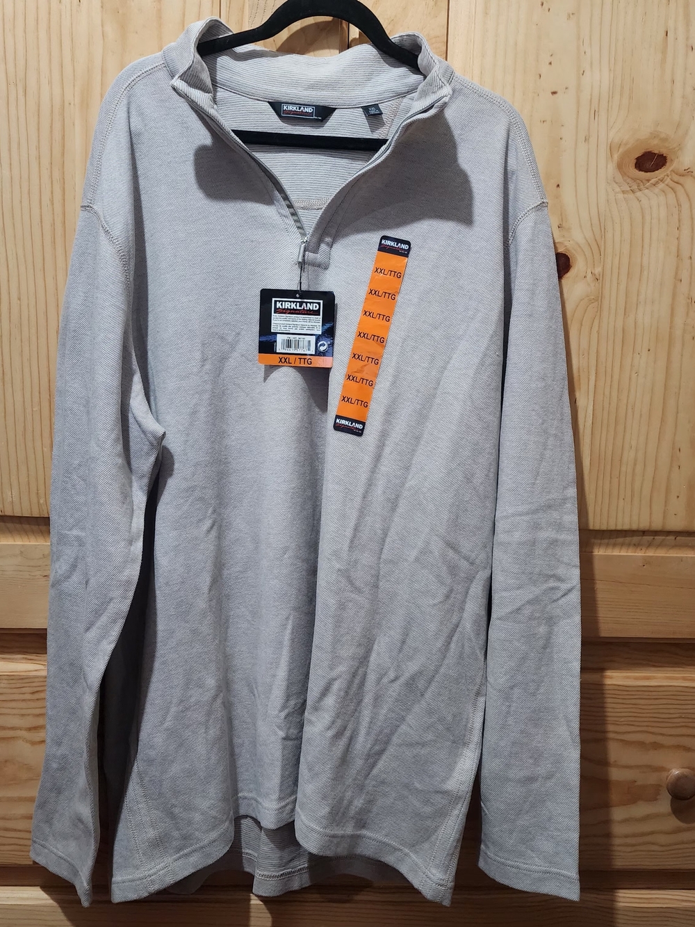 Kirkland Signature Men’s Light Tan Quarter-Zip Sweater